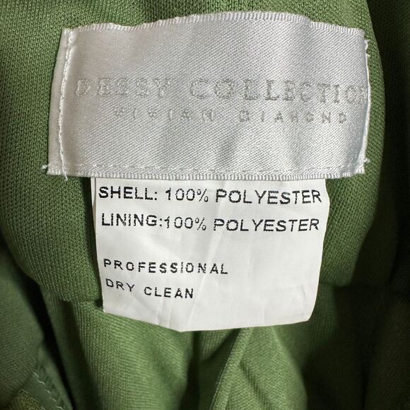 Dessy Collection V-Neck Backless Pleated Jumpsuit Vineyard Green Women 8R NWT - Picture 3 of 10